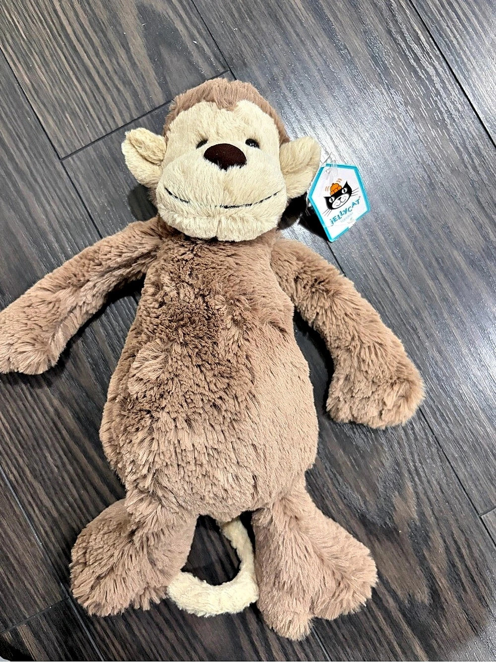 Jellycat Bashful Monkey Medium Plush Stuffed Animal Brown & White